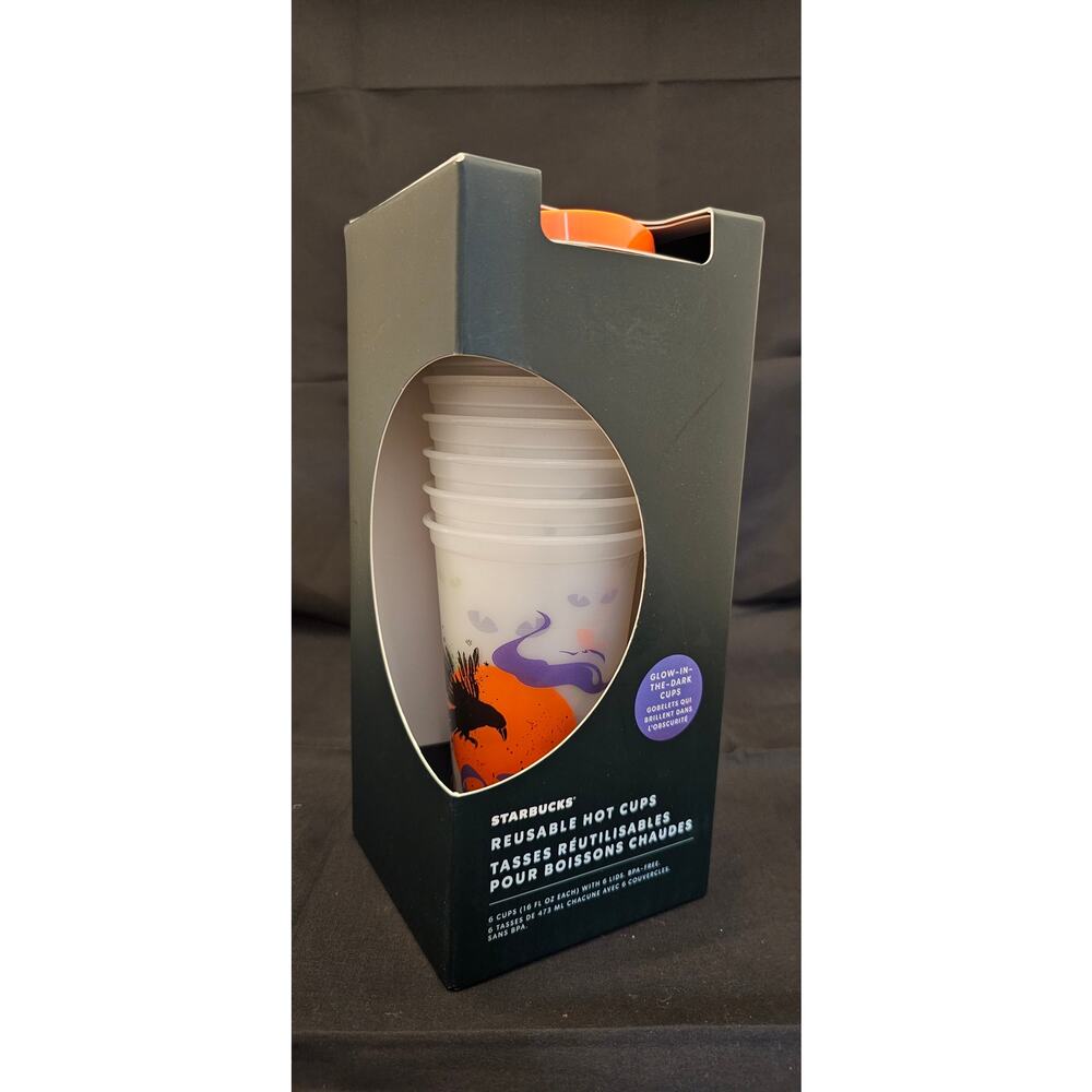 NWT Starbucks Set of 6 Halloween Glow in Dark Reusable Tumblers